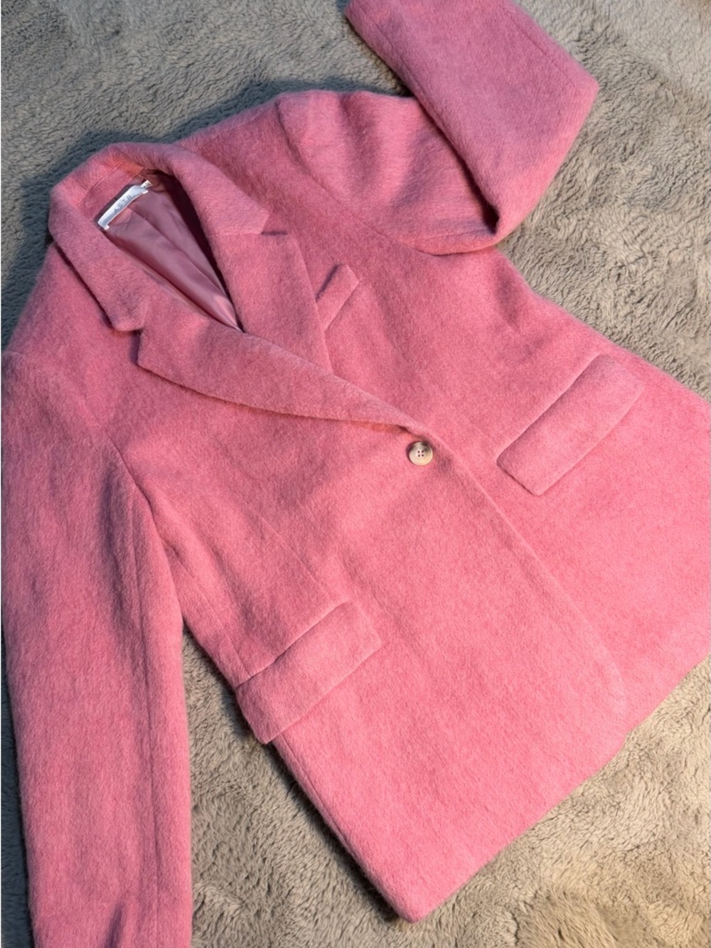 Astr Pink Single-Button Wool-Blend Blazer